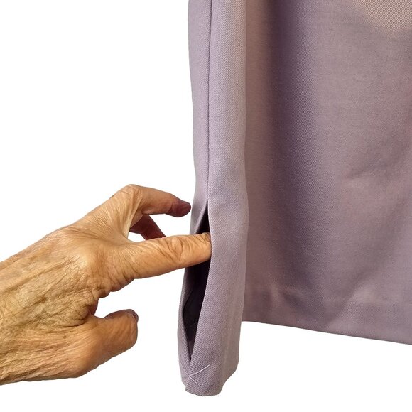 Vintage Amanda Smith Lavender Wool Pencil Skirt Sz 10 Side Kick-pleat 70s NWT - Picture 4 of 9